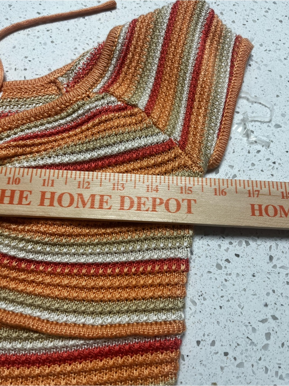 NYC Striped Knit Tie-Front Midi Dress in Orange, Red & Cream - Picture 5 of 6